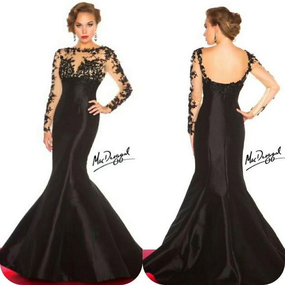 MAC DUGGAL  61391R blue/ nude - Picture 5 of 10